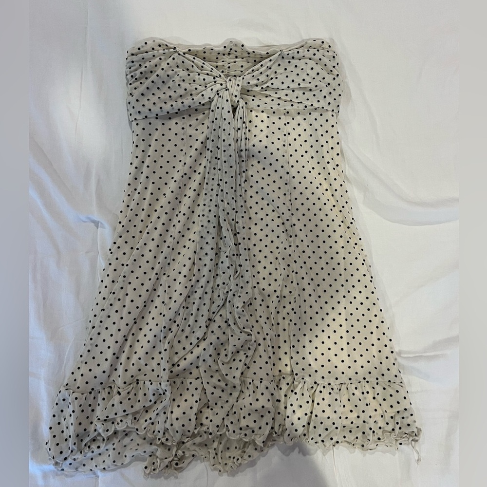 Forever 21 Cream and Black Polka Dot Dress